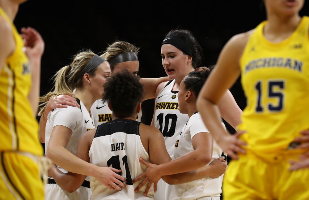 Iowa Hawkeyes forward Megan Gustafson (10) against the Michigan Wolverines Thursday, January 17, 2019 at Carver-Hawkeye Arena. (Brian Ray/hawkeyesports.com)