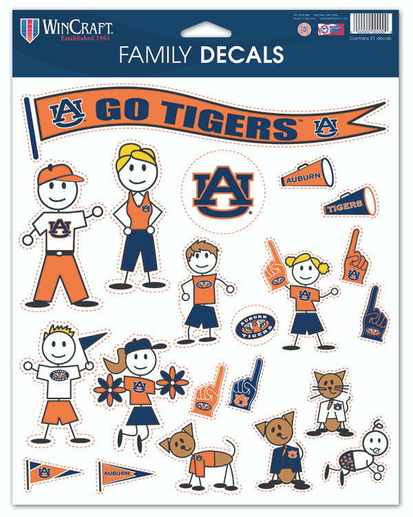 Auburn Tigers 8 5 X 11 Family Decal Sheet The Auburn Fan Shop Official Online Store Of The Auburn University Athletic Department
