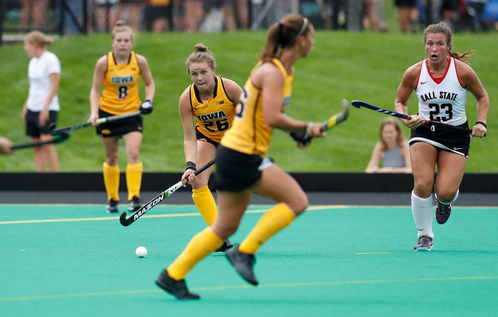 Iowa Hawkeyes Maddy Murphy (26) against Ball State Sunday, September 2, 2018 at Grant Field. (Brian Ray/hawkeyesports.com)