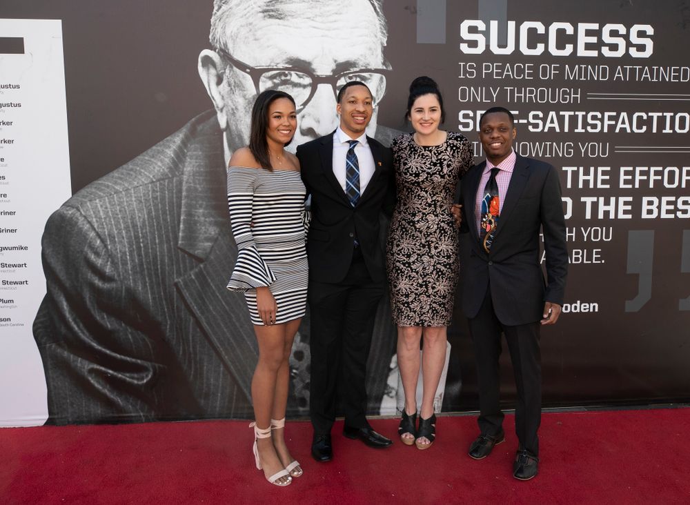 Iowa Hawkeyes forward Megan Gustafson (10) walks the red carpet before the ESPN College Basketball Awards show Friday, April 12, 2019 at The Novo at LA Live. (Brian Ray/hawkeyesports.com)
