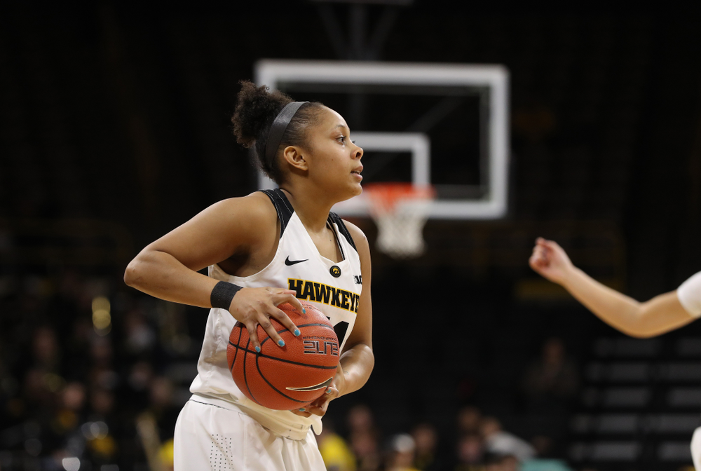 Iowa Hawkeyes guard Tania Davis (11) against the Rutgers Scarlet Knights Wednesday, January 23, 2019 at Carver-Hawkeye Arena. (Brian Ray/hawkeyesports.com)