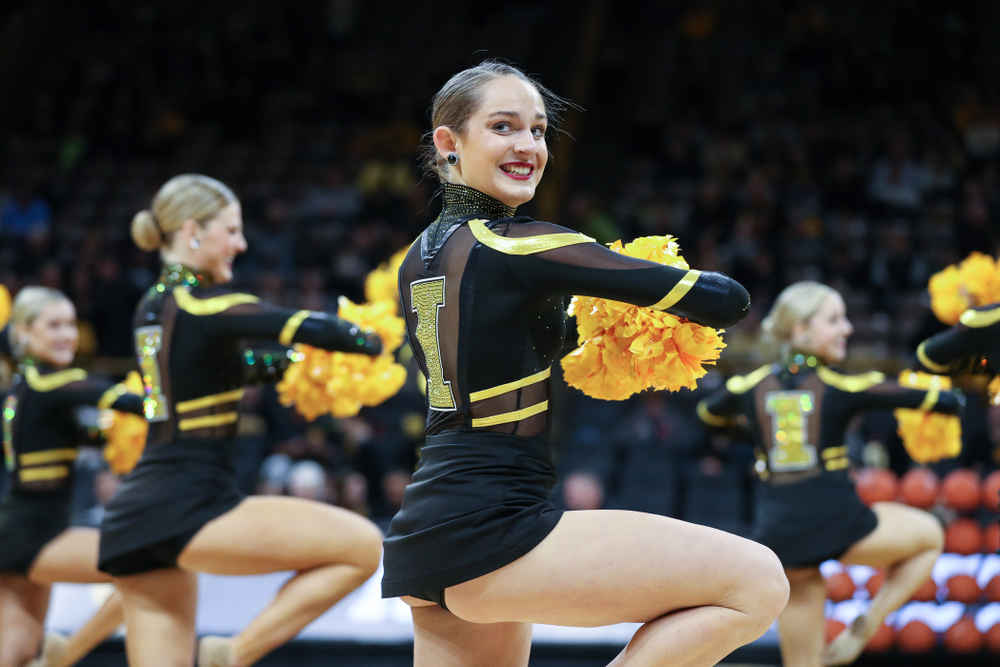 The Iowa Dance Team performs at halftime of the Iowa Hawkeyes game against North Florida Thursday, November 21, 2019 at Carver-Hawkeye Arena. (Brian Ray/hawkeyesports.com)