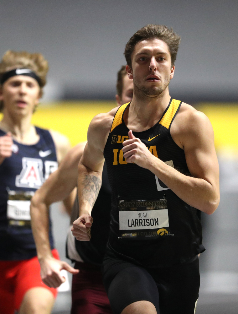 Iowa's Noah Larrison runs the 600 meter premier during the 2019 Larry Wieczorek Invitational Friday, January 18, 2019 at the Hawkeye Tennis and Recreation Center. (Brian Ray/hawkeyesports.com)