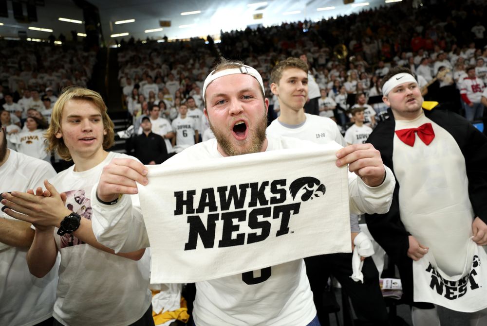 The Hawks Nest before the Iowa Hawkeyes game against the Illinois Fighting Illini Sunday, February 2, 2020 at Carver-Hawkeye Arena. (Brian Ray/hawkeyesports.com)