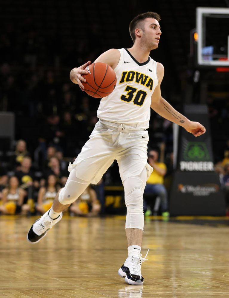 Iowa Hawkeyes guard Connor McCaffery (30) against the Western Carolina Catamounts Tuesday, December 18, 2018 at Carver-Hawkeye Arena. (Brian Ray/hawkeyesports.com)