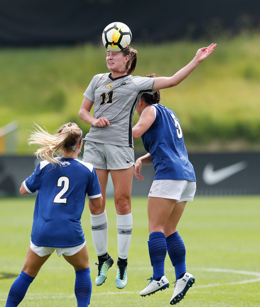 Iowa Hawkeyes Sydney Blitchok (11) against Indiana State Sunday, August 26, 2018 at the Iowa Soccer Complex. (Brian Ray/hawkeyesports.com)