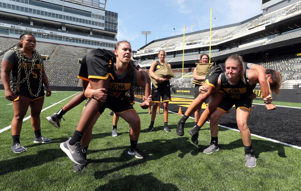 The Iowa WomenÕs Basketball Team participates in the The Program Tuesday, September 17, 2019 at Kinnick Stadium (Brian Ray/hawkeyesports.com)