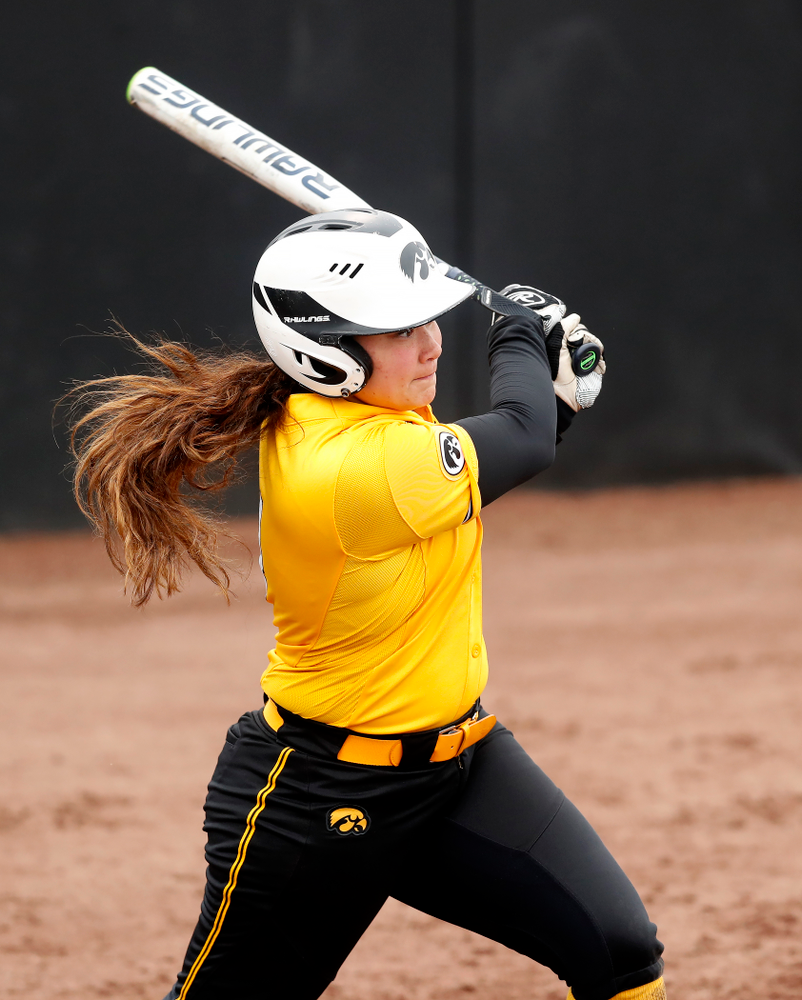 Iowa Hawkeyes infielder Taylor Libby (4) against UW Green Bay Tuesday, March 27, 2018 at Bob Pearl Field. (Brian Ray/hawkeyesports.com)