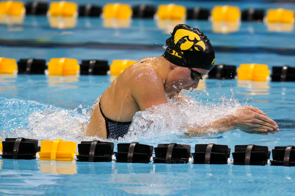 Iowa’s Aleksandra Olesiak during Iowa swim and dive vs Minnesota on Saturday, October 26, 2019 at the Campus Wellness and Recreation Center. (Lily Smith/hawkeyesports.com)