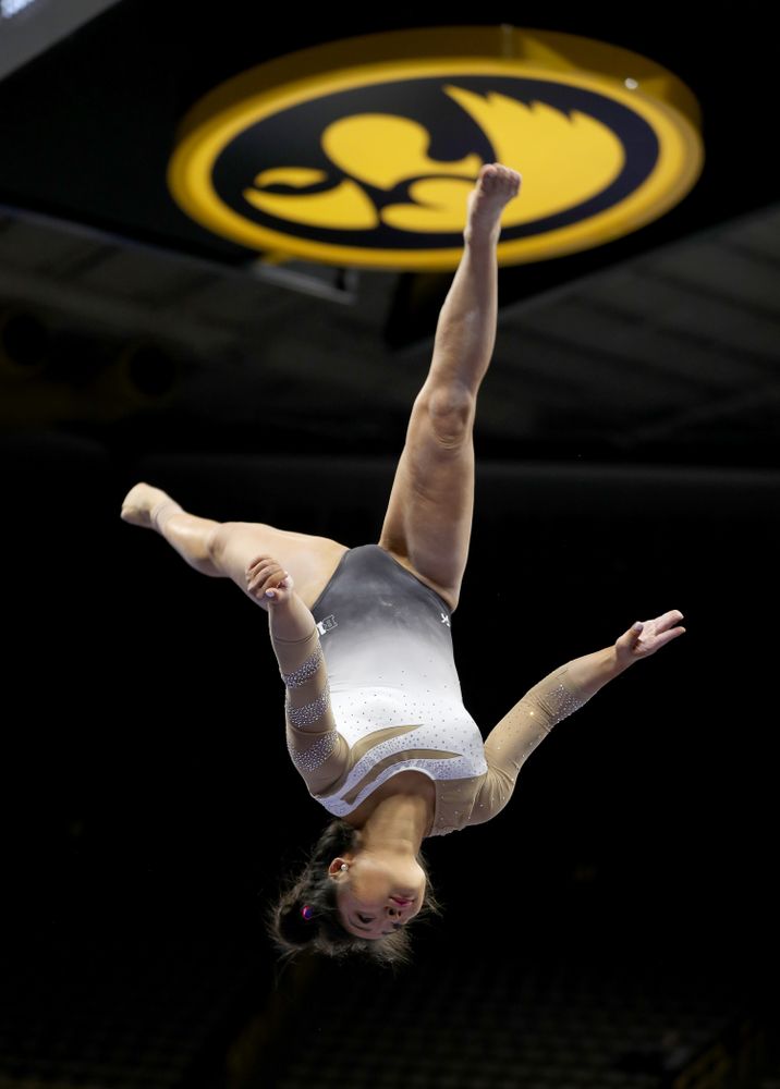 IowaÕs Clair Kaji competes on the beam against Ball State and Air Force Saturday, January 11, 2020 at Carver-Hawkeye Arena. (Brian Ray/hawkeyesports.com)
