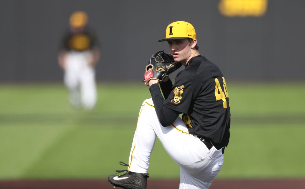 Iowa Hawkeyes Duncan Davitt (44) against California State Northridge Sunday, March 17, 2019 at Duane Banks Field. (Brian Ray/hawkeyesports.com)