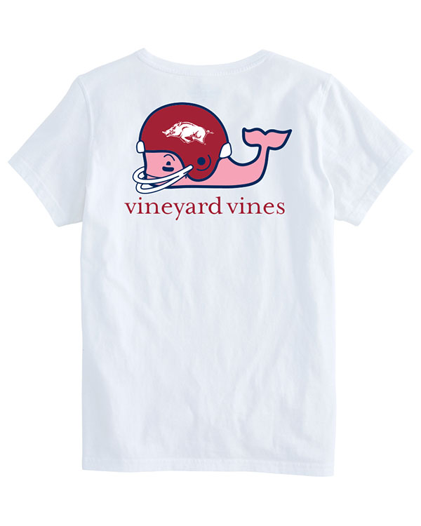 Arkansas Razorbacks Vineyard Vines Women S Whale Helmet Pocket T