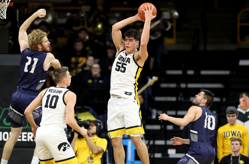 Iowa Hawkeyes forward Luka Garza (55) against North Florida Thursday, November 21, 2019 at Carver-Hawkeye Arena. (Brian Ray/hawkeyesports.com)