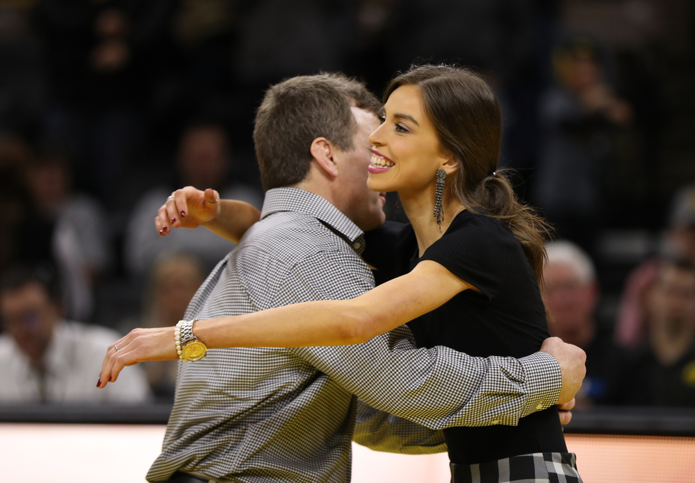 Iowa senior manager Elise Owens against the Indiana Hoosiers Friday, February 15, 2019 at Carver-Hawkeye Arena. (Brian Ray/hawkeyesports.com)