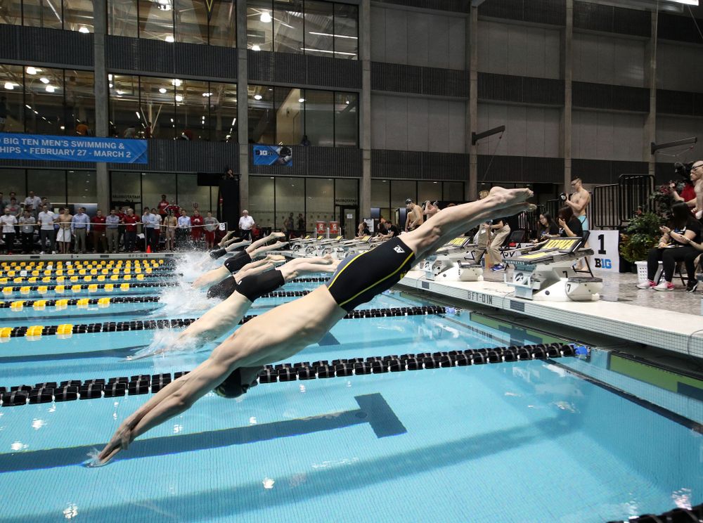 Iowa's William Scott swims the 50-yard freestyle during the bonus final of the second day at the 2019 Big Ten Swimming and Diving Championships Thursday, February 28, 2019 at the Campus Wellness and Recreation Center. (Brian Ray/hawkeyesports.com)