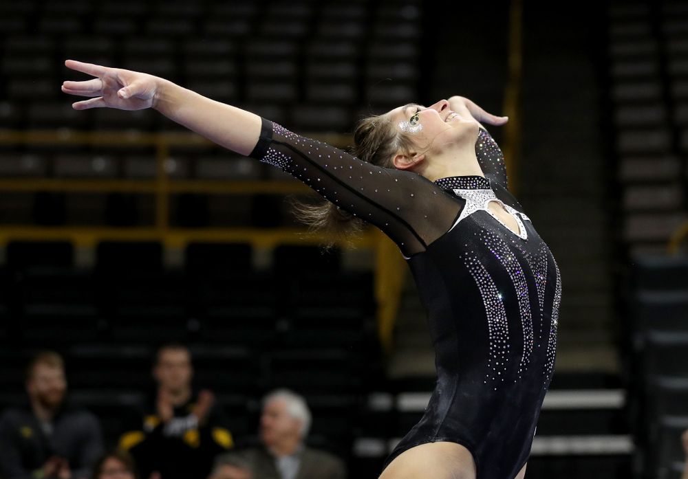 Iowa’s Bridget Killian competes on the beam against Michigan State Saturday, February 1, 2020 at Carver-Hawkeye Arena. (Brian Ray/hawkeyesports.com)