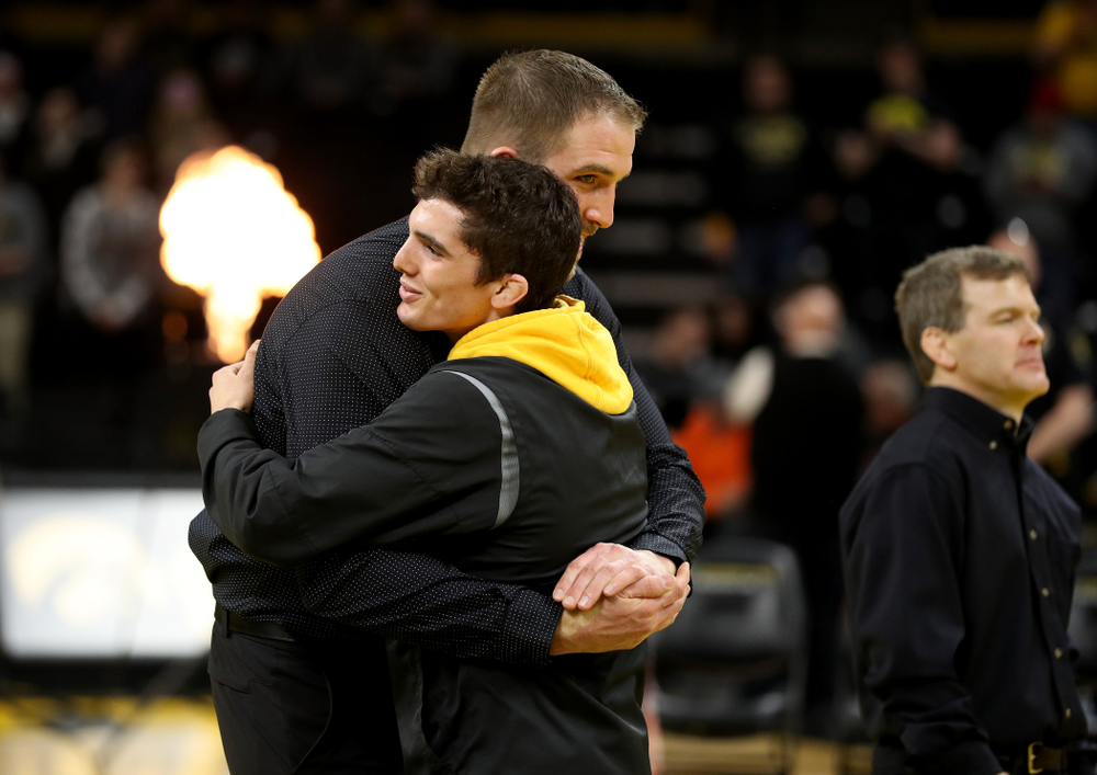 Iowa’s Paul Glynn during senior day activities Sunday, February 23, 2020 at Carver-Hawkeye Arena. (Brian Ray/hawkeyesports.com)
