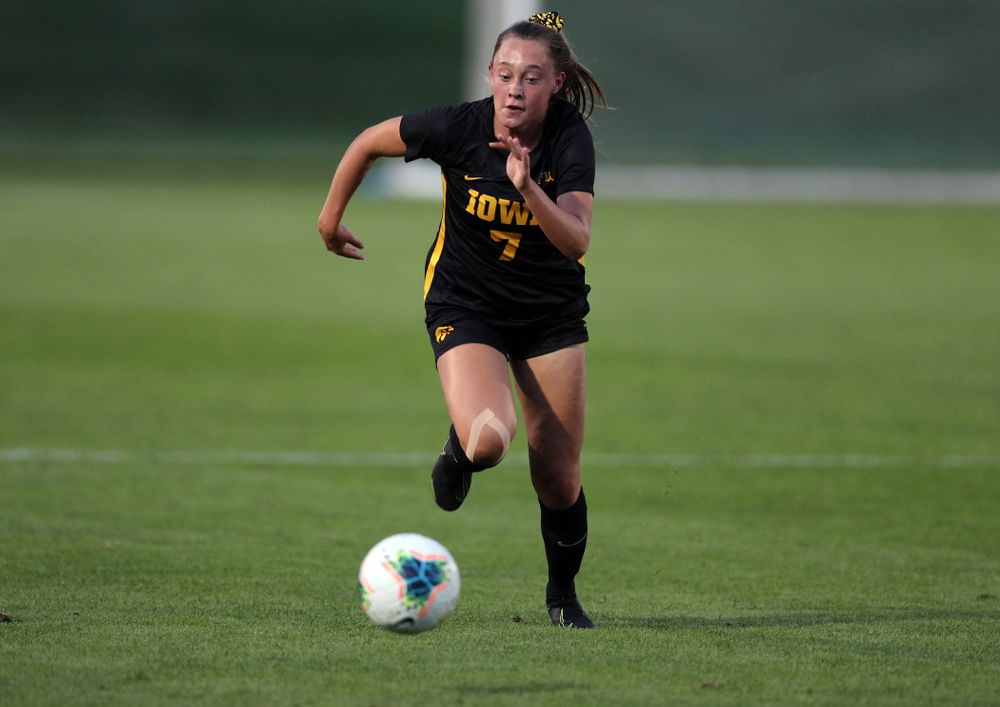 Iowa Hawkeyes forward Skylar Alward (7) during a 2-1 victory over the Iowa State Cyclones Thursday, August 29, 2019 in the Iowa Corn Cy-Hawk series at the Iowa Soccer Complex. (Brian Ray/hawkeyesports.com)