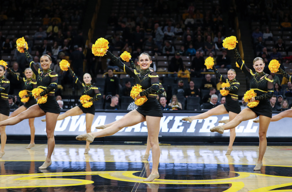 The Iowa Dance Team performs at halftime of the Iowa Hawkeyes game against North Florida Thursday, November 21, 2019 at Carver-Hawkeye Arena. (Brian Ray/hawkeyesports.com)