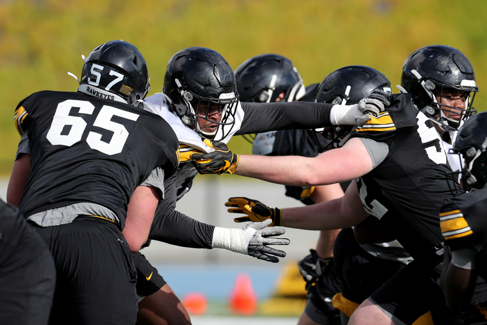 Iowa Hawkeyes defensive lineman Cedrick Lattimore (95) during Holiday Bowl Practice No. 3 Tuesday, December 24, 2019 at San Diego Mesa College. (Brian Ray/hawkeyesports.com)