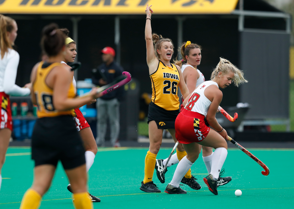 Iowa Hawkeyes Maddy Murphy (26) against Maryland Sunday, October 14, 2018 at Grant Field. (Brian Ray/hawkeyesports.com)