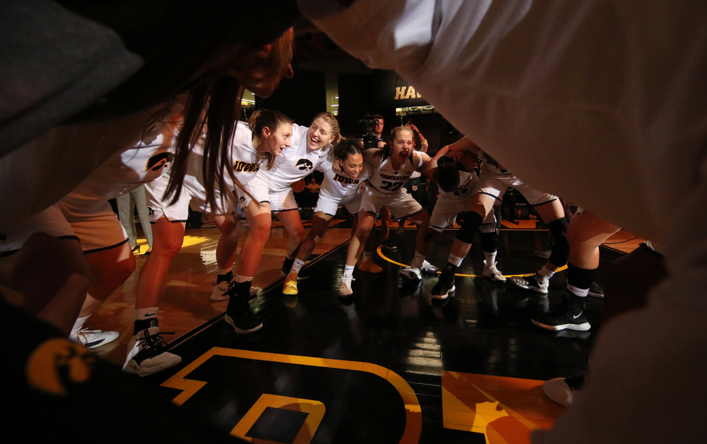 The Iowa Hawkeyes before their game against the Rutgers Scarlet Knights Wednesday, January 23, 2019 at Carver-Hawkeye Arena. (Brian Ray/hawkeyesports.com)