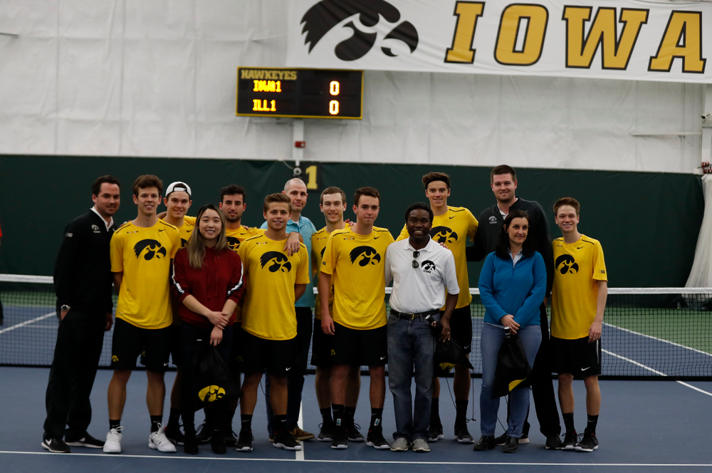 Professor Appreciation Day against the Illinois Fighting Illini Saturday, March 31, 2018 at Hawkeye Tennis and Recreation Center. (Brian Ray/hawkeyesports.com)
