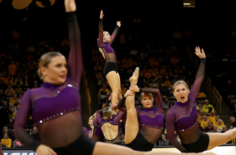 The Iowa Dance Team performs their Jazz Routine at halftime of the Iowa Hawkeyes game against Maryland Thursday, January 9, 2020 at Carver-Hawkeye Arena. (Brian Ray/hawkeyesports.com)