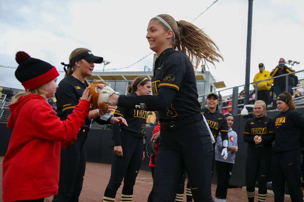 Iowa pitcher Allison Doocy (3) at game 2 vs Northwestern on Saturday, March 30, 2019 at Bob Pearl Field. (Lily Smith/hawkeyesports.com)