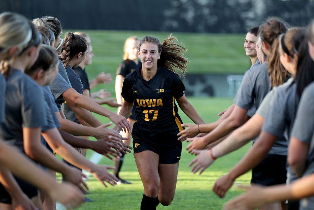 Iowa Hawkeyes defender Hannah Drkulec (17) against Western Michigan Thursday, August 22, 2019 at the Iowa Soccer Complex. (Brian Ray/hawkeyesports.com)