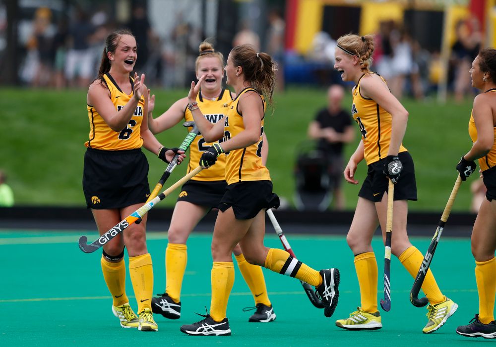 Iowa Hawkeyes Anthe Nijziel (6) and Sophie Sunderland (20) against Ball State Sunday, September 2, 2018 at Grant Field. (Brian Ray/hawkeyesports.com)