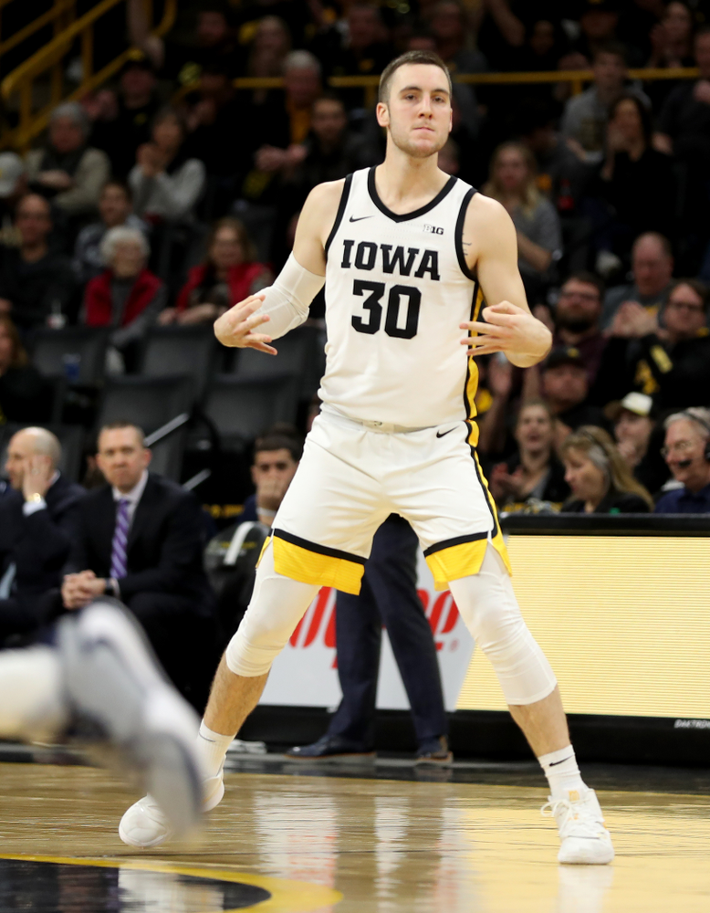 Iowa Hawkeyes guard Connor McCaffery (30) against Penn State Saturday, February 29, 2020 at Carver-Hawkeye Arena. (Brian Ray/hawkeyesports.com)