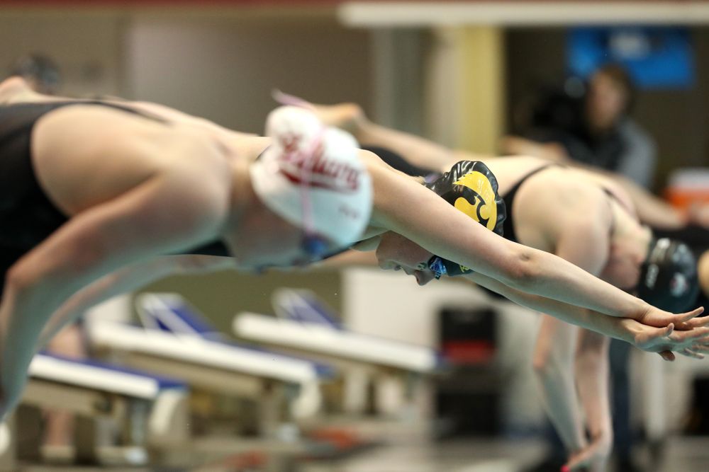 Iowa's Hannah Burvill swims the 50-yard freestyle during the 2019 Women's Big Ten Swimming and Diving meet Thursday, February 21, 2019 in Bloomington, Indiana. (Brian Ray/hawkeyesports.com)