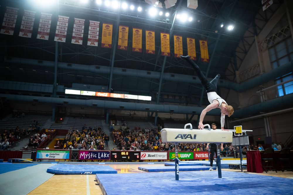 The Iowa Hawekeys against Minnesota and Penn State at the Maturi Pavilion Saturday, March 23, 2019 in Minneapolis, Minn. (C. Morgan Engel/Freelance)