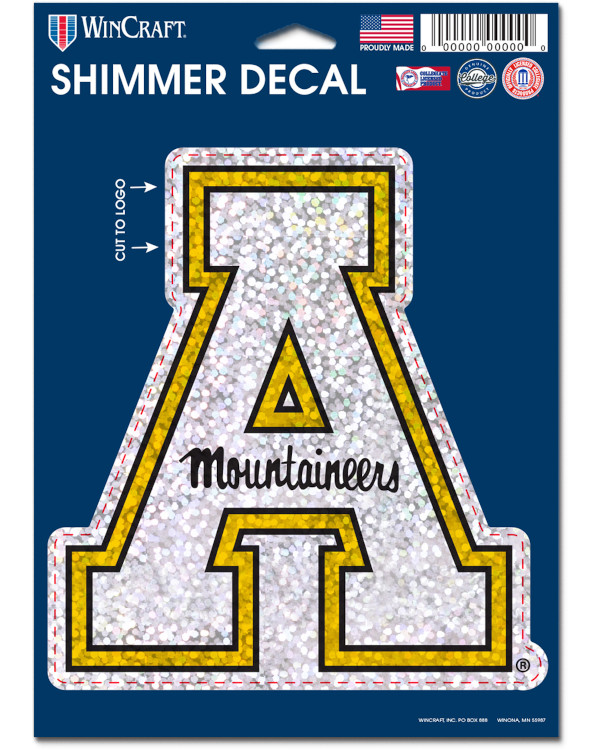 Appalachian State Mountaineers Shimmer Decal Block A Appalachian State University Merchandise App State Apparel Appalachian State Gear Clothing App State Gifts Official Appalachian State Mountaineers Store