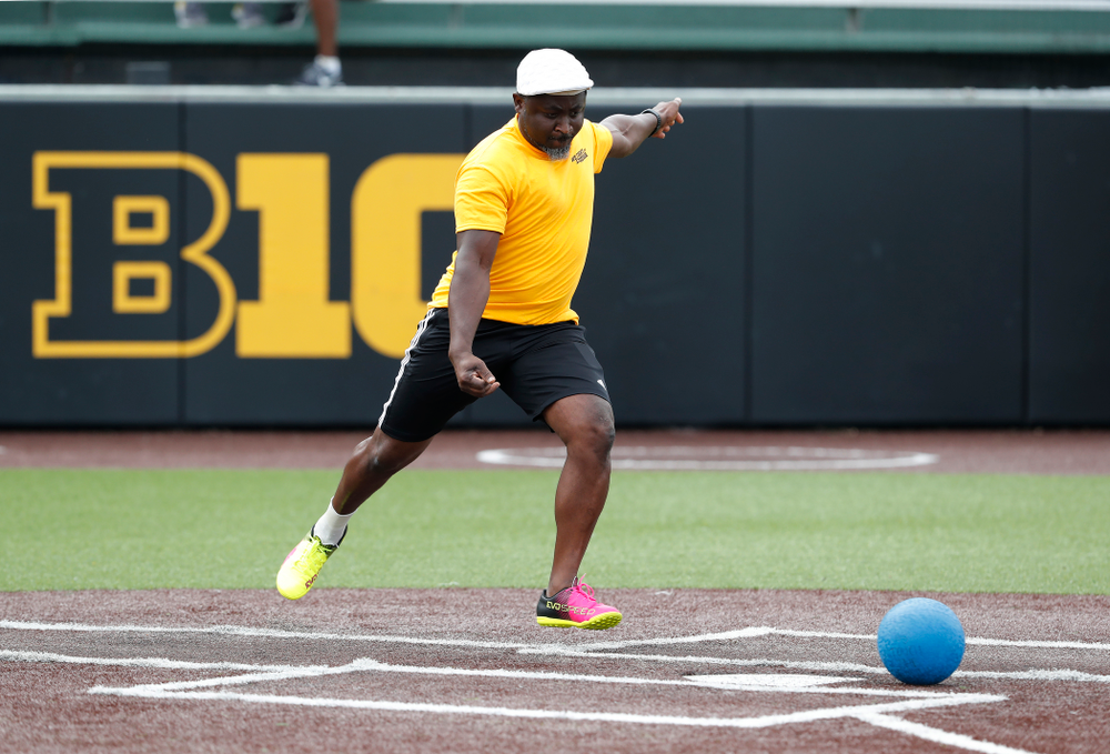 Director of Athletics IT Eddie Etsey during the Iowa Student Athlete Kickoff Kickball game Sunday, August 19, 2018 at Duane Banks Field. (Brian Ray/hawkeyesports.com)