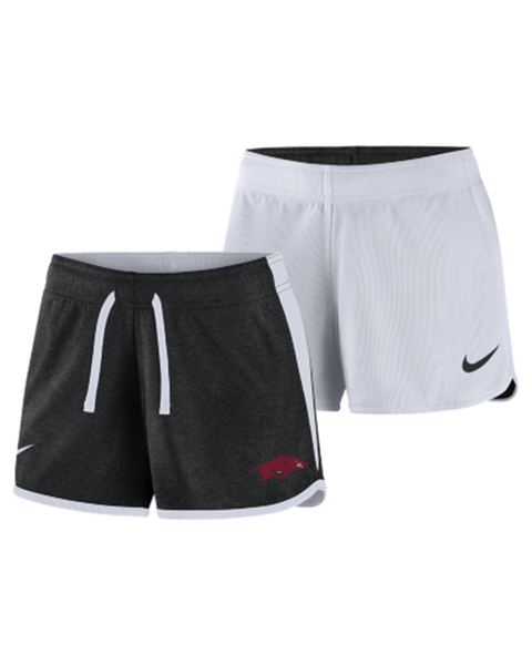 Arkansas Razorbacks Nike Women's Running Hog Reversible Charcoal Dri-Fit Crew Shorts - Arkansas 