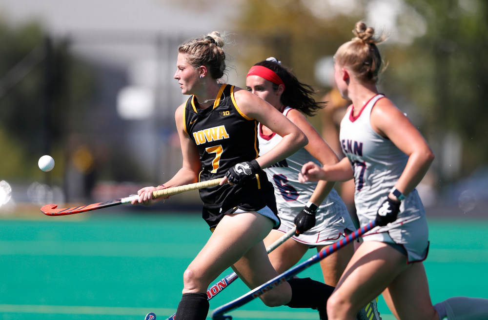 Iowa Hawkeyes Ellie Holley (7) against the Penn Quakers Friday, September 14, 2018 at Grant Field. (Brian Ray/hawkeyesports.com)