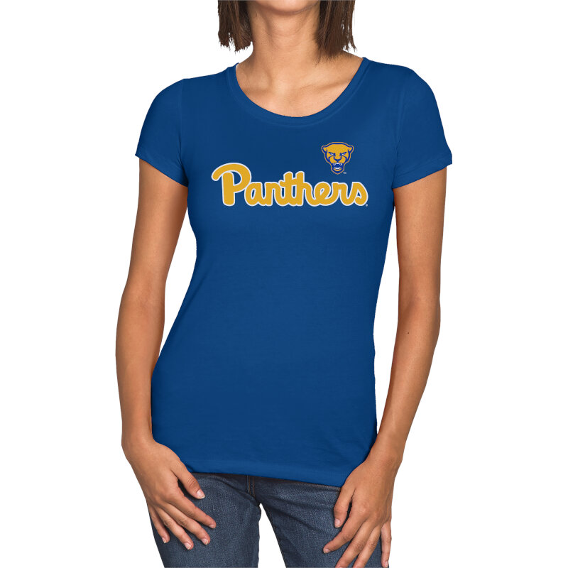 Pitt Panthers Logo Mascot Script Women S T Shirt Pittsburgh Panthers