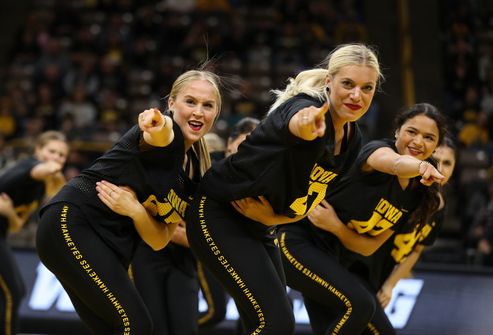 The Iowa Dance Team performs at the intermission of the Iowa Hawkeyes match against Purdue Saturday, November 24, 2018 at Carver-Hawkeye Arena. (Brian Ray/hawkeyesports.com)