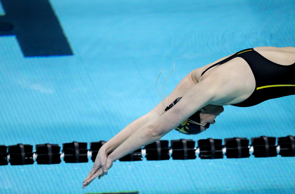 Iowa's Sarah Schemmel swims the 100-yard freestyle against the Iowa State Cyclones in the Iowa Corn Cy-Hawk Series Friday, December 7, 2018 at at the Campus Recreation and Wellness Center. (Brian Ray/hawkeyesports.com)