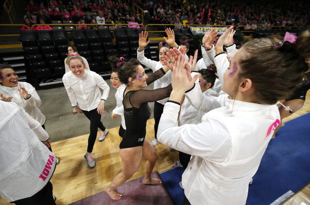 Iowa's Jax Kranitz competes on the vault against the Minnesota Golden Gophers Saturday, January 19, 2019 at Carver-Hawkeye Arena. (Brian Ray/hawkeyesports.com)