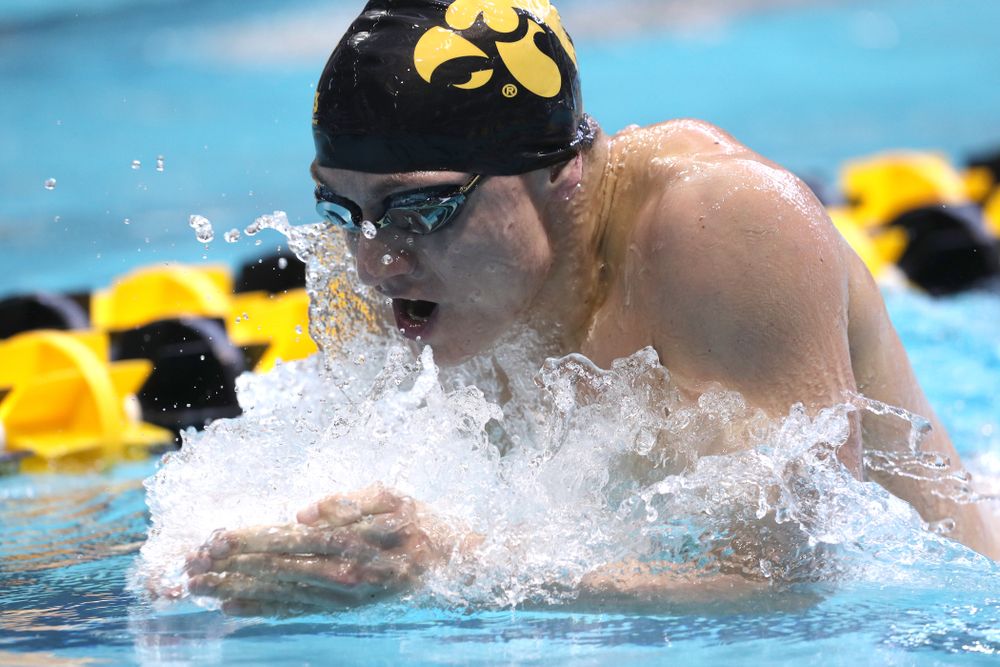 Iowa's Michael Tenney competes in the 400-yard IM on the third day at the 2019 Big Ten Swimming and Diving Championships Thursday, February 28, 2019 at the Campus Wellness and Recreation Center. (Brian Ray/hawkeyesports.com)