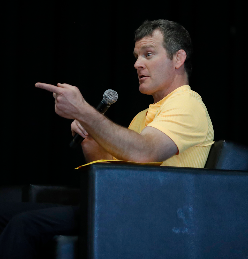 Tom Brands -- Hawkeye Fan Event at the Quad-Cities Waterfront Convention Center in Bettendorf, Iowa, on May 15, 2019.