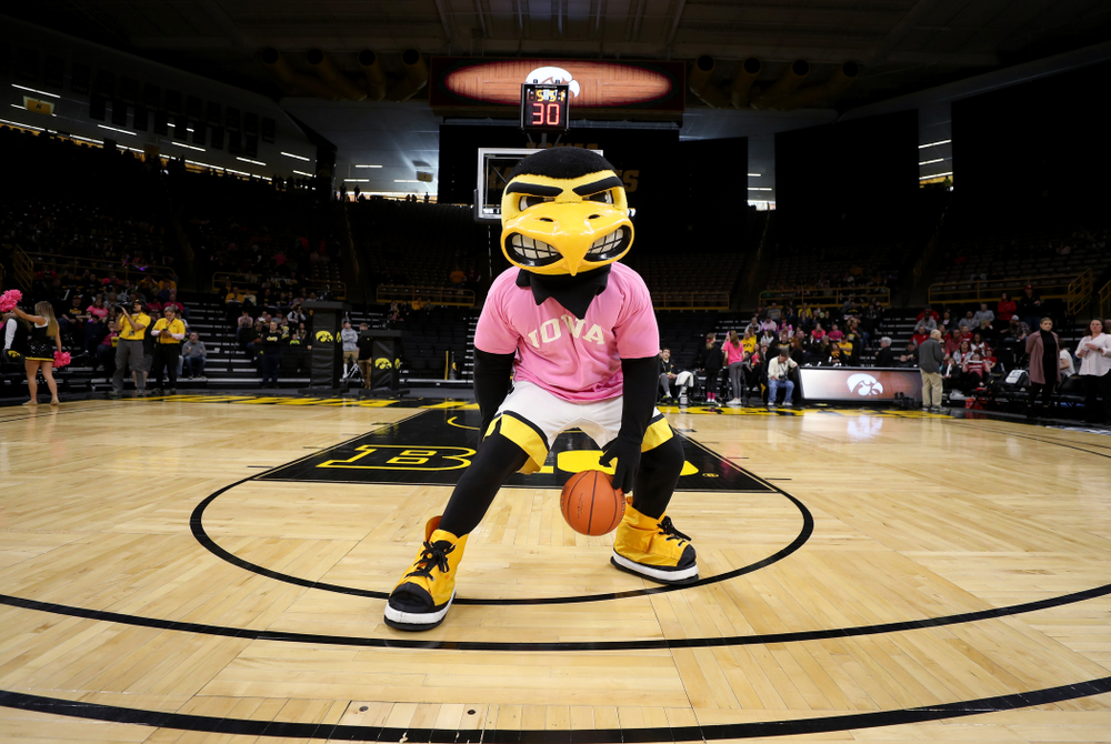 Herky The Hawk against the Wisconsin Badgers Sunday, February 16, 2020 at Carver-Hawkeye Arena. (Brian Ray/hawkeyesports.com)