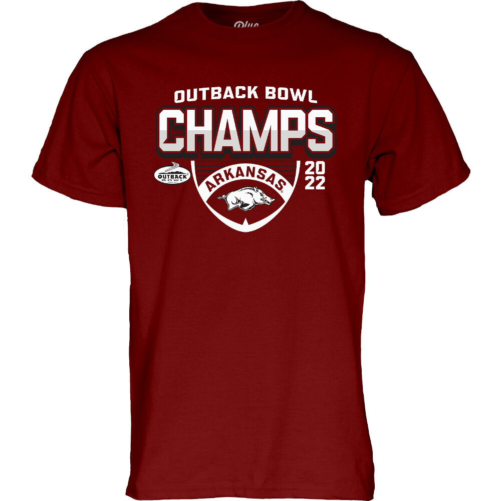 Arkansas Razorbacks Outback Bowl 2021 Champs Short Sleeve T ...