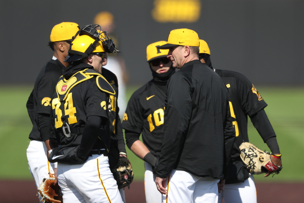 Iowa Hawkeyes head coach Rick Heller against California State Northridge Sunday, March 17, 2019 at Duane Banks Field. (Brian Ray/hawkeyesports.com)