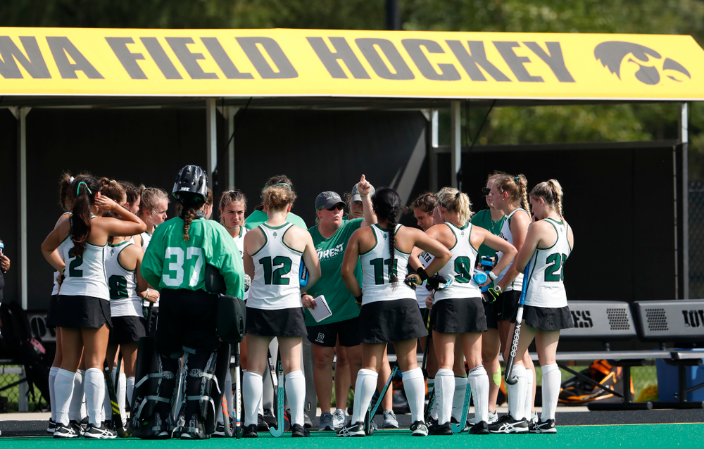 Dartmouth Head Coach and former Hawkeye Amy Fowler Friday, August 31, 2018 at Grant Field. (Brian Ray/hawkeyesports.com)