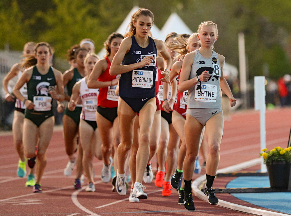 Iowa's Andrea Shine runs the women’s 10,000 meter event on the first day of the Big Ten Outdoor Track and Field Championships at Francis X. Cretzmeyer Track in Iowa City on Friday, May. 10, 2019. (Stephen Mally/hawkeyesports.com)