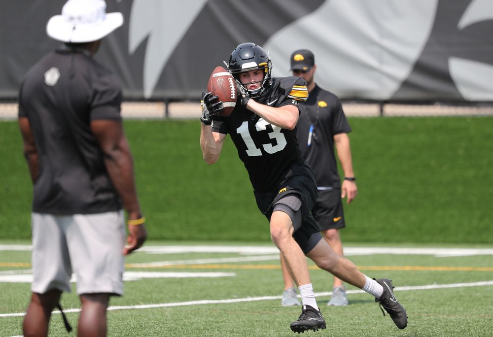 Iowa Hawkeyes wide receiver Henry Marchese (13) during the third practice of fall camp Sunday, August 5, 2018 at the Kenyon Football Practice Facility. (Brian Ray/hawkeyesports.com)
